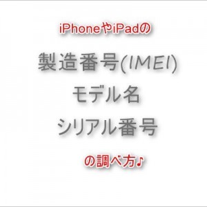 iPhoneやiPadの【製造番号(IMEI)・モデル・シリアル】の調べ方