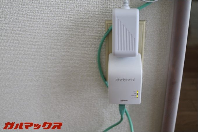 中継器から有線LANで接続