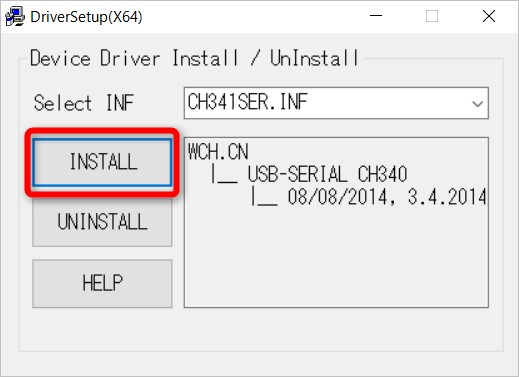 NEJE DK-8-KZのドライバーをインストール