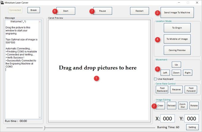 NEJE DK-8-KZの操作パネル