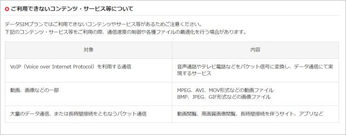 データSIMは独自の調整が入るっぽい