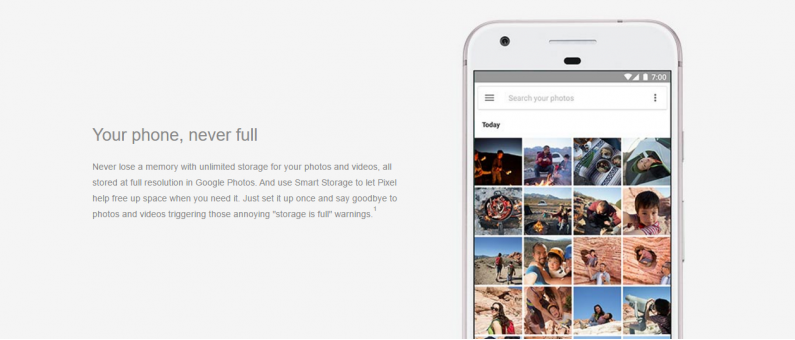 Google Pixel/XLではGoogleフォトが使い放題