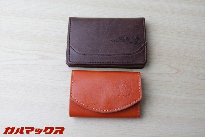 名刺入れよりも小さいふのポキートはひと回り小さいです。