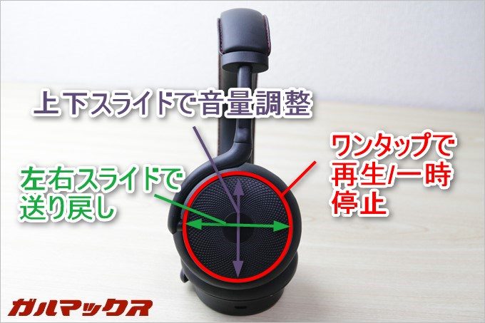 「TOUCH H1」では上下左右スライドでボリューム調整や曲の送り戻しができます。