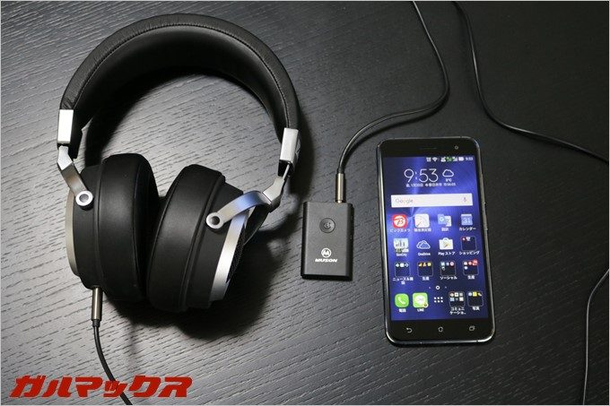 有線のヘッドホンやイヤホンをケーブルでMK1に接続、MK1のモードをレシーバーモードにすることで、スマホなどのBluetooth画面でMK1と接続が可能となります。