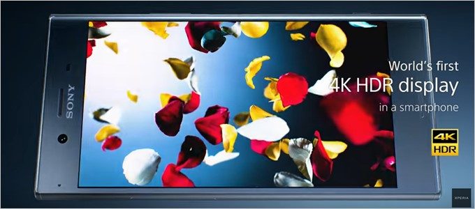 Xperia XZ Premiumは4K HDRディスプレイを備える