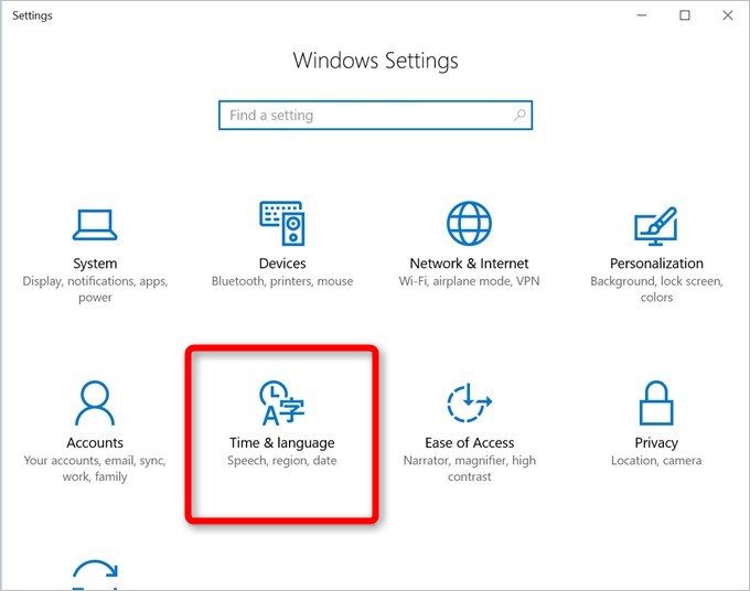 「time & language」を選択。
