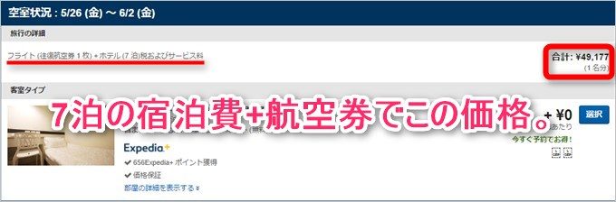 航空券込みで約49,000円は破格