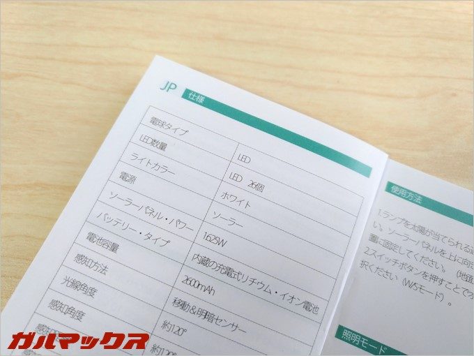 取扱説明書には日本語表記も有るので使い方がわからないということもありません