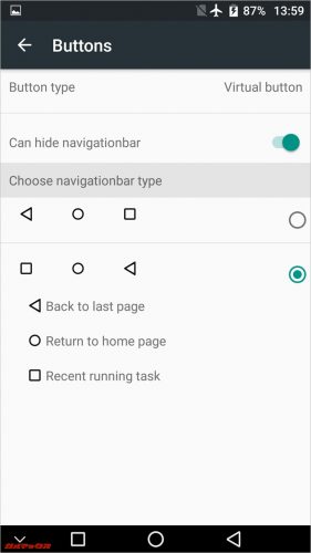 UMIDIGI Z PROはナビゲーションバーの並びを変更可能です。