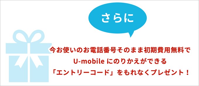 継続利用する場合はMNP事務手数料が無料となるエントリーコードがもらえる