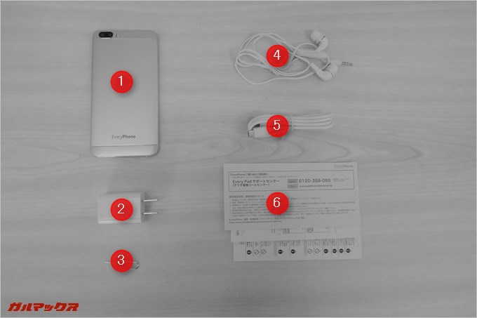 EveryPhone MEの同梱物一覧