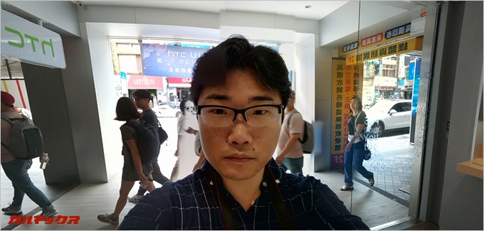 自撮りパノラマでの撮影。