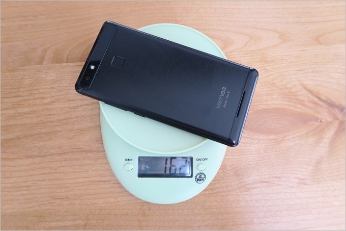 重量の実測値は162ｇです。