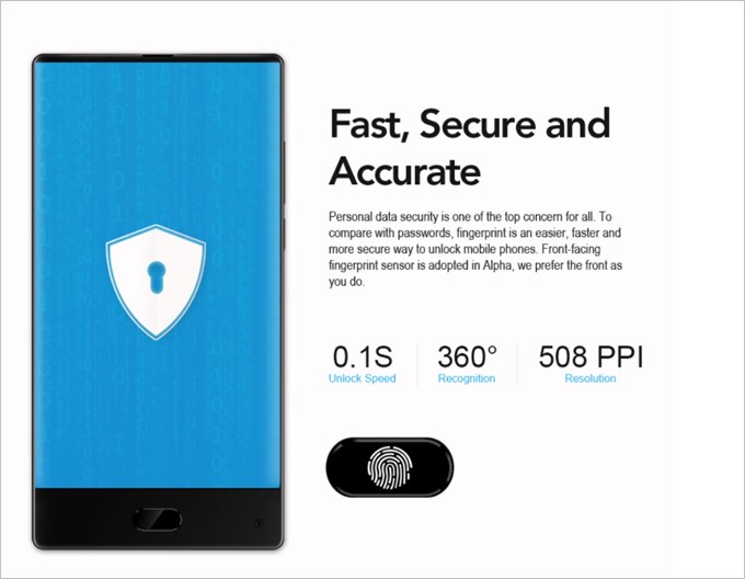 MAZE Alphaは0.1秒でロック解除が可能な指紋センサーユニットを搭載