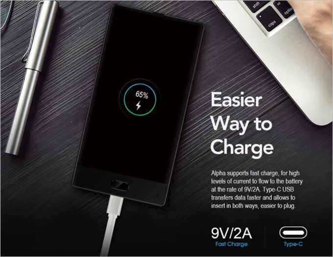 4000mAhの大容量バッテリーは9V/2Aで充電が可