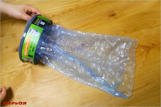 袋を引き出すことで容量を調節可能です。