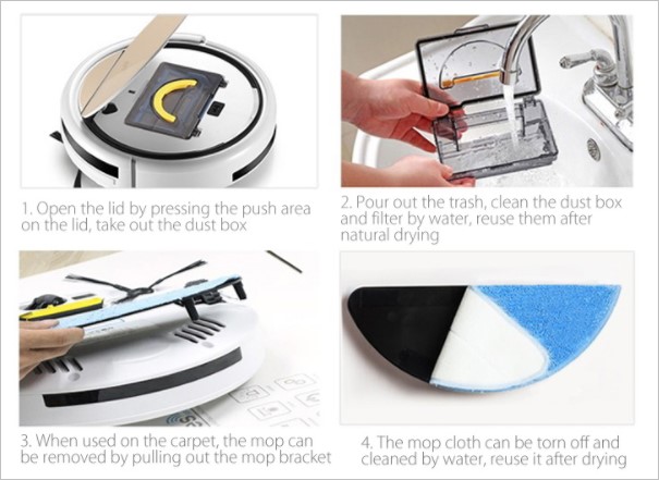 ダストボックス利用時はモップで乾拭きすることで細かなホコリもキャッチ