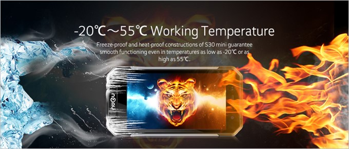 NOMU S30 Miniは-22℃から55℃まで正常に動作する耐温度性能を有している