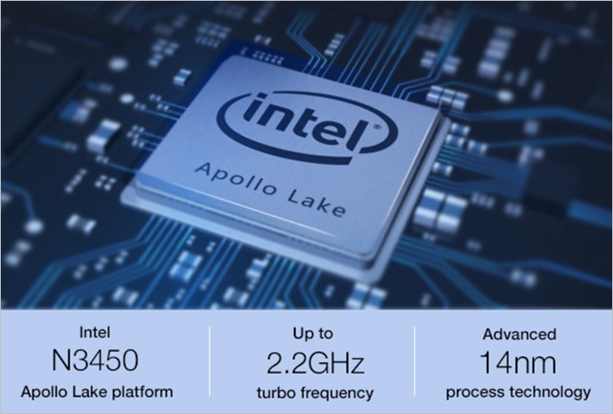 新型のIntel Apollo LakeであるCeleron N3450を採用