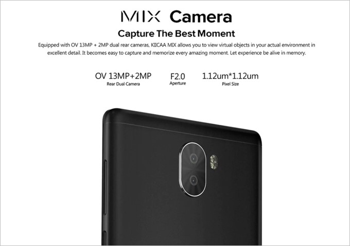 LEAGOO KIICAA MIXはデュアルカメラを搭載しています。