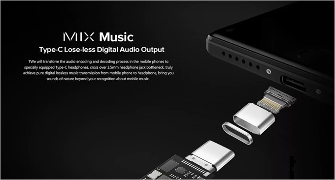 LEAGOO KIICAA MIXはオーディオアウトプットにUSB Type-Cを採用
