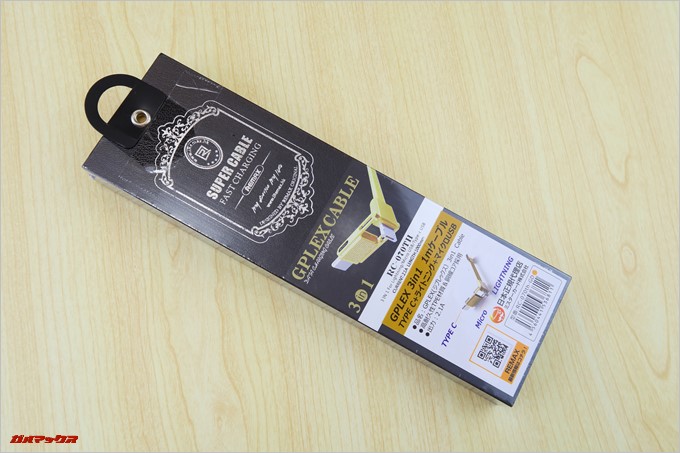 REMAXの3in1 GPLEX ケーブルの背面には使用が日本語で記載されています