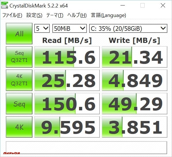 T-Bao Tbook4 14.1のストレージじはHDDよりも遥かに早いです！