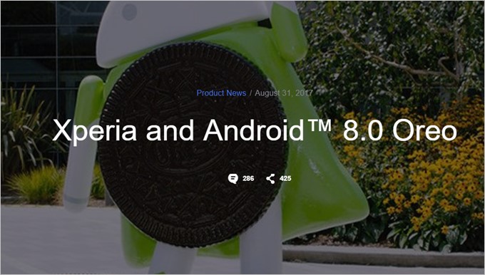 Xperia X Dual（F5122）はAndroid 8.0にアップデート予定です