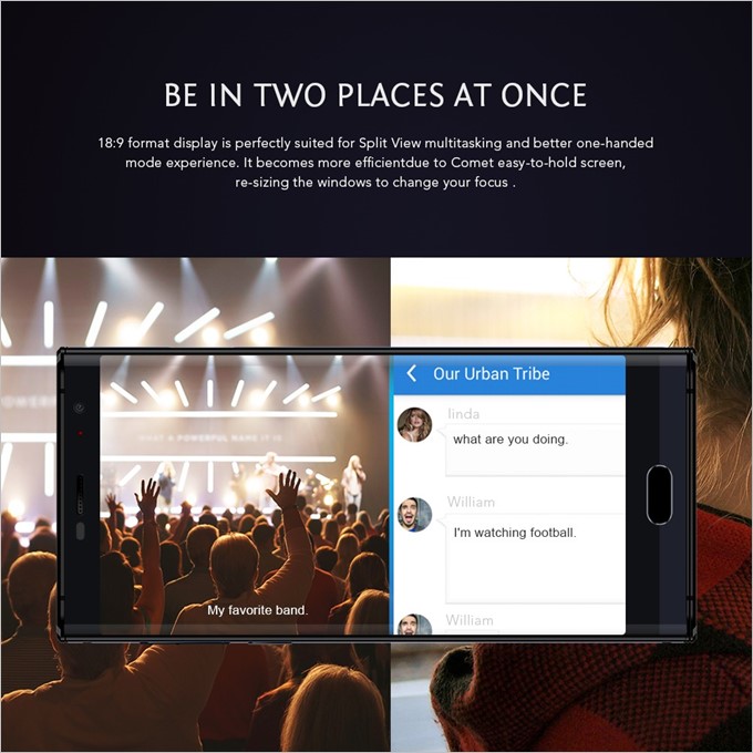 MAZE COMETは18:9のディスプレイを備えているのでマルチ画面も快適に利用できます