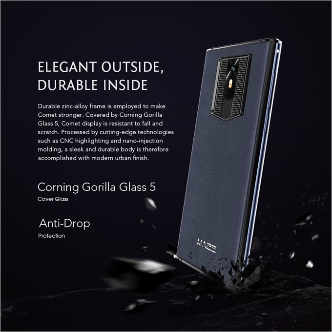 MAZE COMETは強化ガラスのGorilla Glass 5を採用しています