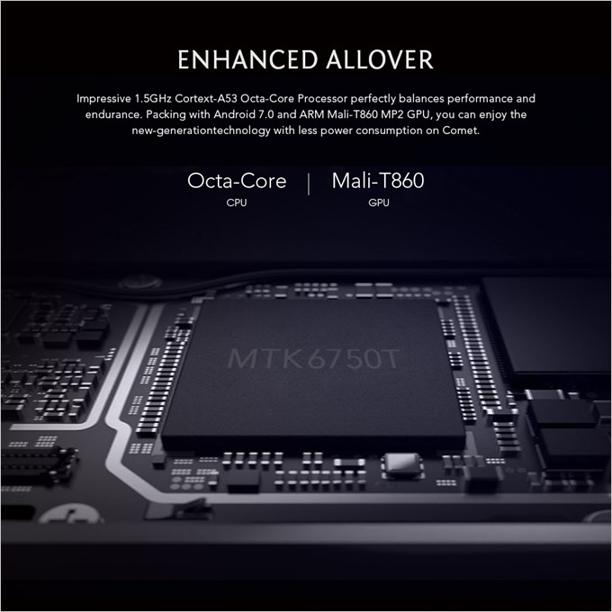 MAZE COMETはパワフルなMT6750Tを採用しています。