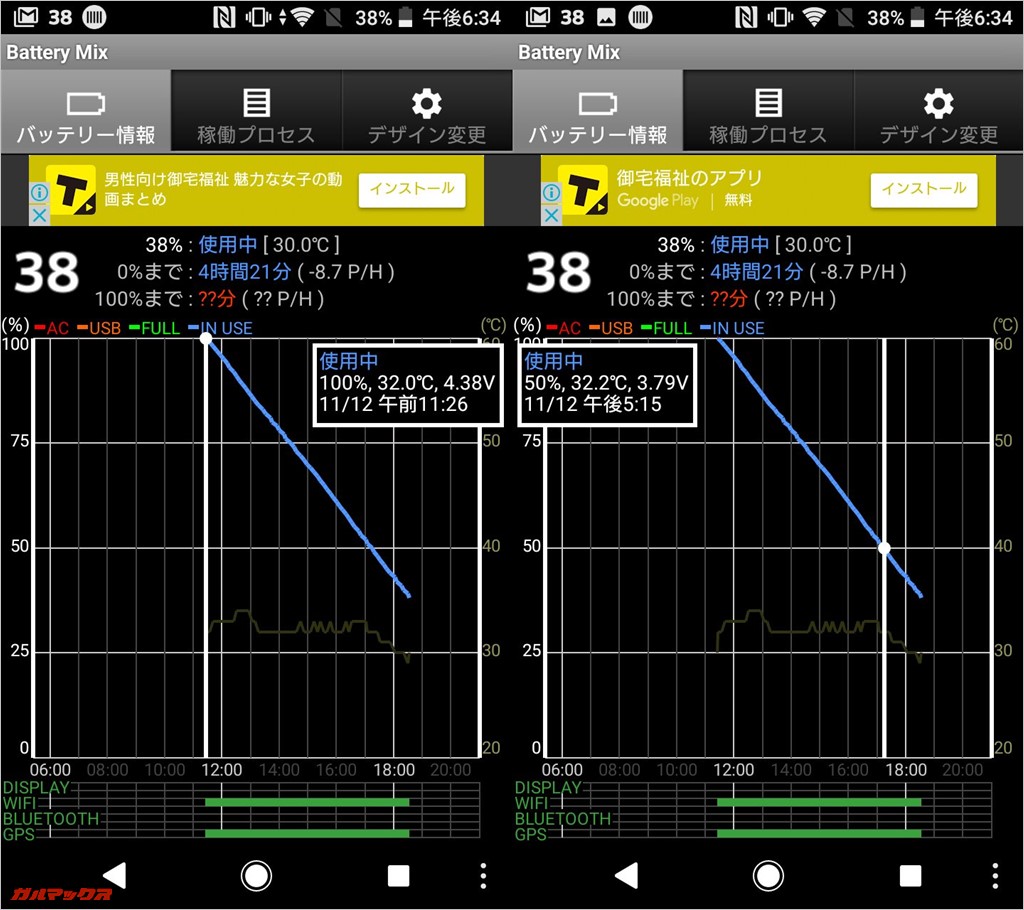 Xperia XZ1 Compact（G8441）のバッテリーは連続動画再生時間が11時間を超えます