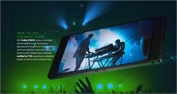 Razer PhoneはDolby ATMOSやTHX認定のオーディオに対応しています