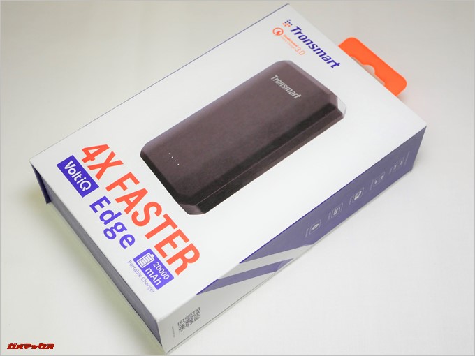 Tronsmart Edge 20000の外箱は紫とホワイトの美しい箱に入って届きます