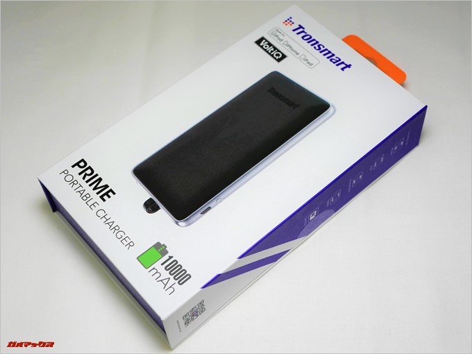 Tronsmart Prime 10000はトレンドカラーのホワイト・紫・オレンジのパッケージに入って届きました
