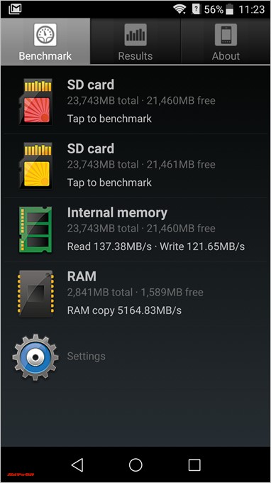 ZTE AXON 7 miniが搭載するストレージ速度は平均的な速度でした