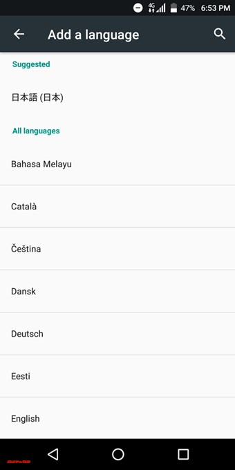 UHANS i8は日本語が選択可能です。