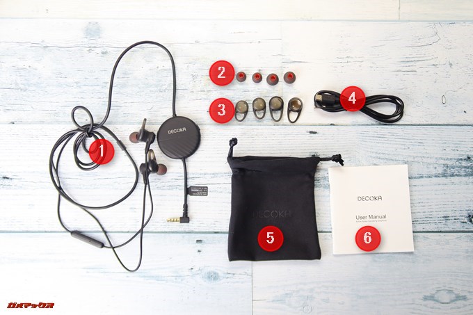 Decoka DK100の同梱物は非常に充実した内容でした。