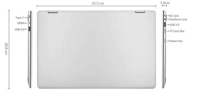 Teclast F6 Pro Notebookは薄くカバンに入れてもかさばりません