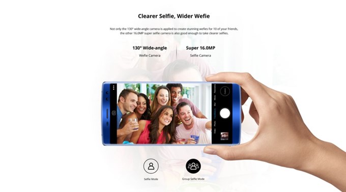 DOOGEE BL12000 Proのインカメラは広い範囲を捉える事のできる広角レンズを搭載したダブルレンズカメラを採用しています。