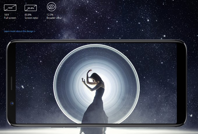 OPPO R11sは18:9の縦長ディスプレイを採用