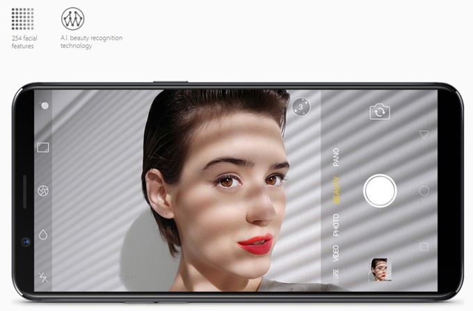 OPPO R11sはインカメラにAIニューラルネットワークアルゴリズムを組み込んで学習する事により最も美しいとされる自撮りが可能です