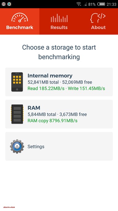 nubia Z17 liteのストレージ速度も非常に速いです。