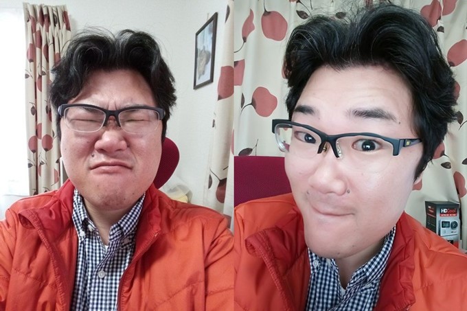 ZenFone Max Plus (M1)の美人モードは原型を留めないくらいに加工できます