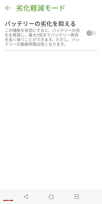 バッテリー劣化を軽減してくれるモードはオンにすると利用できるバッテリー容量が少なくなります