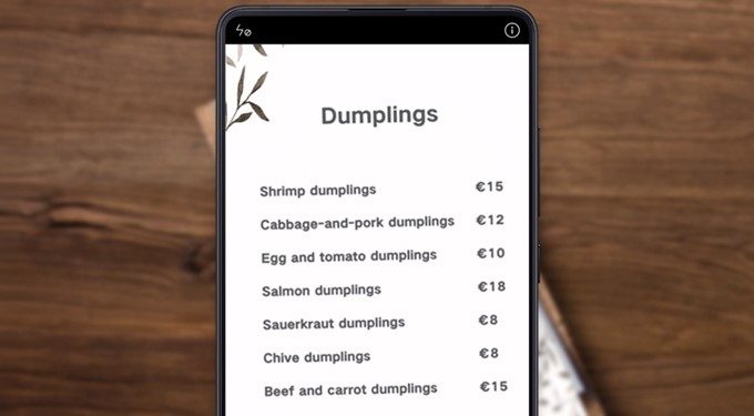 他言語と他通貨で分かりにくいメニュー表