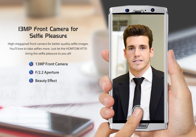 HOMTOM HT70のインカメラは1300万画素相当のカメラを搭載！
