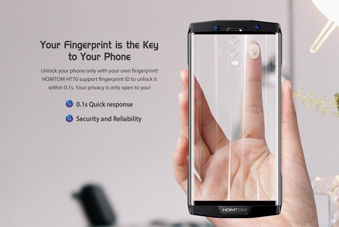 HOMTOM HT70は0.1秒で解除出来る指紋認証ユニットを搭載！