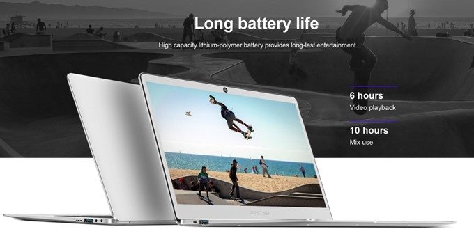 Teclast F7はロングライフバッテリーを搭載しているので長時間駆動出来ます。